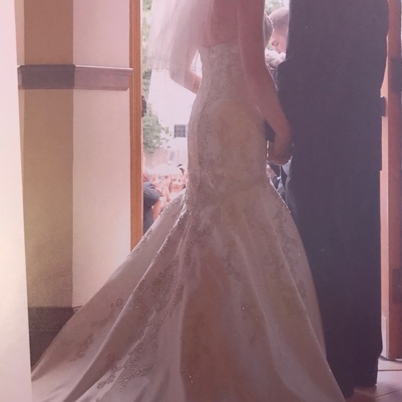 Waters Too Hand beaded, satin bridal gown - Picture 4 of 5